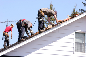 roofing service three men on roof