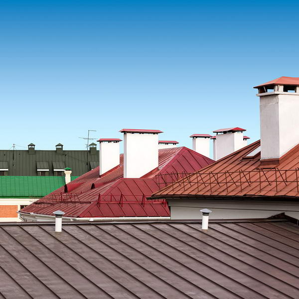 The roofs of buildings