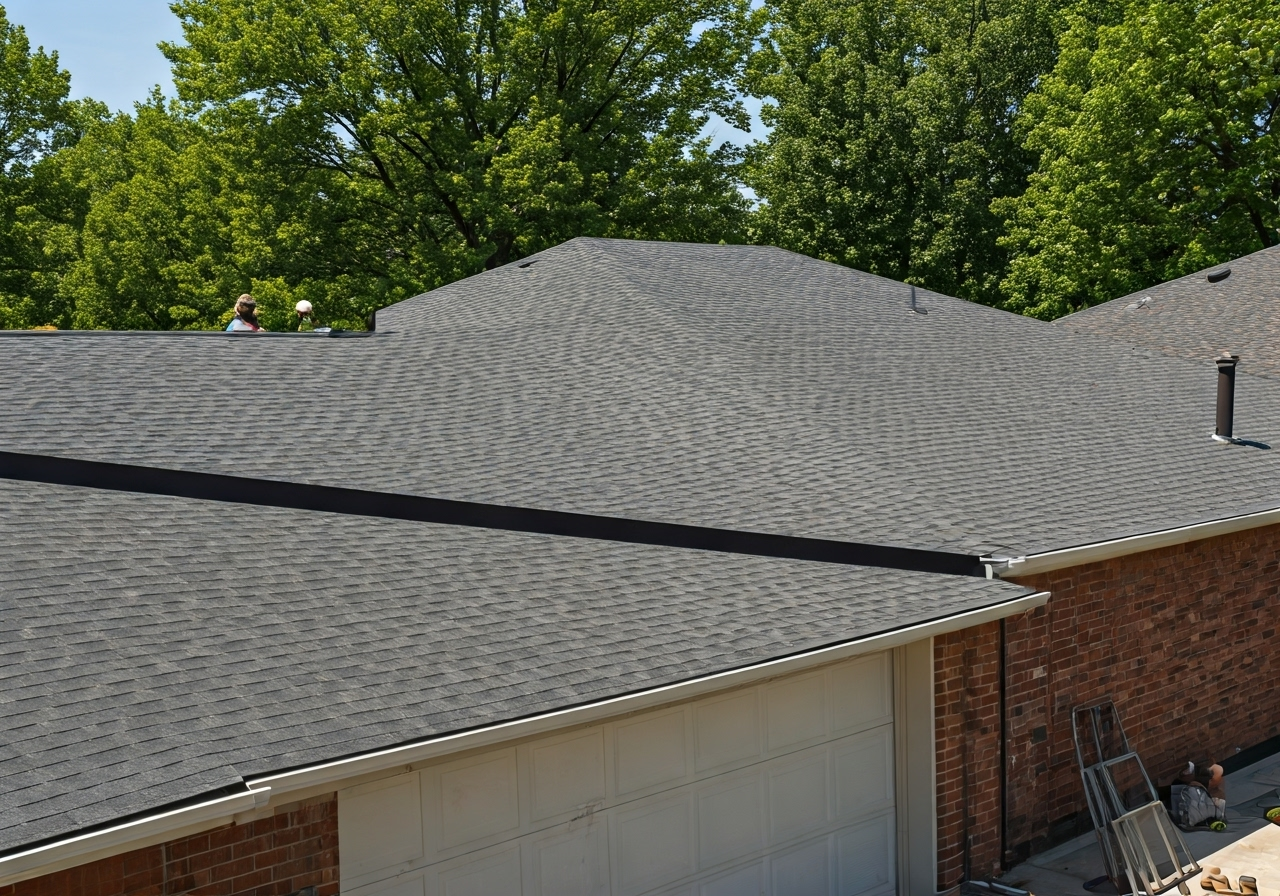 Residential garage roof inspection